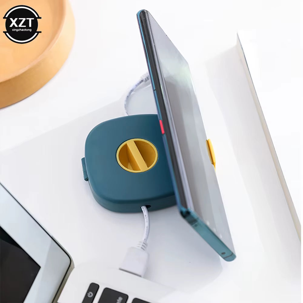 Cable Organizer Rotating Cable Winder Box Plastic Portable Wire Storage Case Phone Holder Mouse Wire Earphone Cord Storage