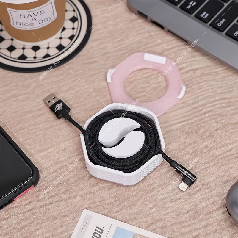 3D Printed Rotatable Wire Winder Box Portable Wire Organizer Cord Cable Winder Management Storage Box for Charging Data
