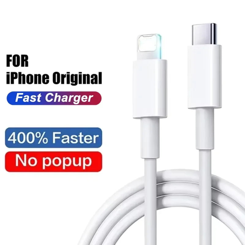 PD 35W Fast Charger with USB Type-C for iPhone 15, 14, 13, 12, 11 Pro Max, Mini, XR, XS - Charging Data Cable Accessories