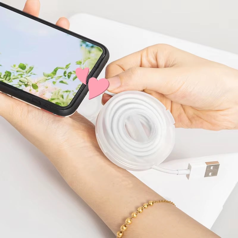 Rotatable Wire Winder Box Portable round Wire Organizer Cord Cable Winder Management Storage Box for Charging Data Line Tidy