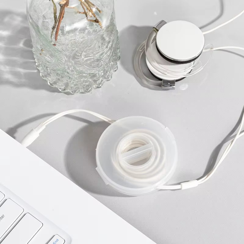 Rotatable Wire Winder Box Portable round Wire Organizer Cord Cable Winder Management Storage Box for Charging Data Line Tidy