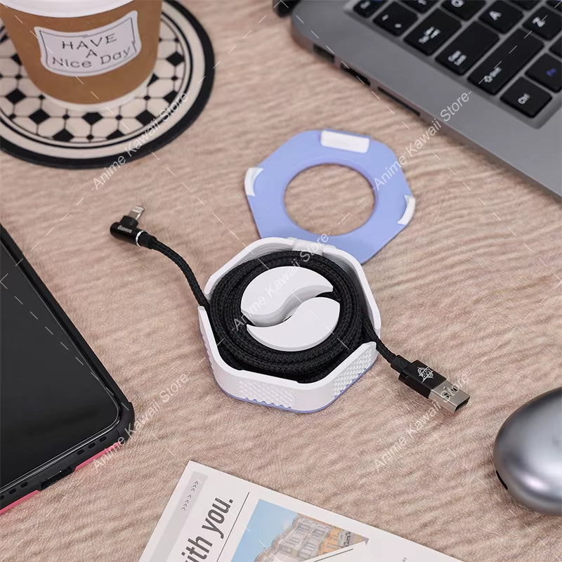 3D Printed Rotatable Wire Winder Box Portable Wire Organizer Cord Cable Winder Management Storage Box for Charging Data